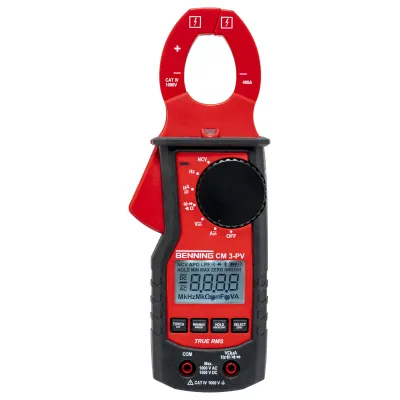 BENNING Zangenmessgerät CM 3-PV | Stromzange Multimeter True RMS | 1000V AC/DC | für Photovoltaik | CAT IV