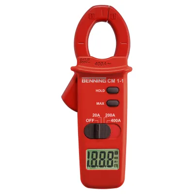 BENNING Stromzange CM 1-1 044061 | Digital-Messgerät 0,01–400A AC | CAT III 600V | max. 30mm | Rot