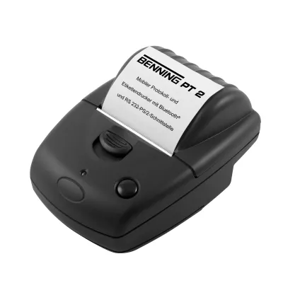 BENNING Etiketten- & Protokolldrucker PT 2 | Thermodirektdruck | Bluetooth | tragbar | inkl. Akku, Netzteil