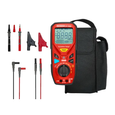BENNING Isolationsmessgerät IT 100 | digitaler Isolationstester | CAT IV 600V | Prüfspannungen 50–1000V | beleuchtet