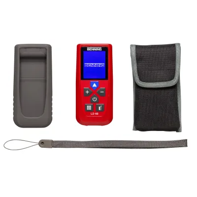 BENNING Laser-Entfernungsmesser LD 60 | 60m Reichweite | 1,5mm Genauigkeit | Messwertspeicher | IP54 | rot
