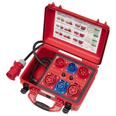 BENNING Messadapter MA 4 | CEE 16A/230V, 16A/400V, 32A/400V | 1-/3-Phasen Prüfung | IP67 Koffer | Rot