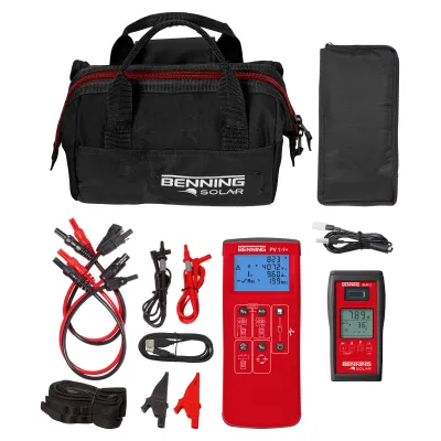 BENNING Photovoltaik-Tester-Set PV 1-1+ | PV-Tester & Einstrahlungsmessgerät | USB | Datenlogger | 1000 V/15 A