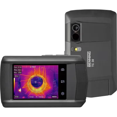 BENNING Wärmebildkamera TC 30 (050530) | 256x192 px | -20°C bis 400°C | <0,04°C | Wi-Fi | 3,5" Touch | Schwarz