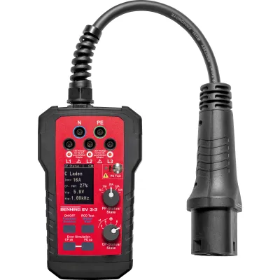 BENNING Wallboxtester Messadapter EV 3-3 | Typ 2 | AC-Ladestationen Test | Fehlerstromtest | E-Mobility