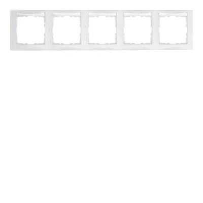 Berker Rahmen 5-fach 10259919 | Abdeckrahmen mit Beschriftungsfeld | waagerecht | S.1 | polarweiß matt | Kunststoff