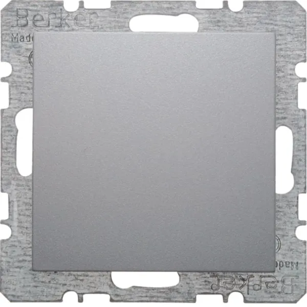 BER S1 Blindabdeckung mit 6710091404 Sockel Aluminium matt