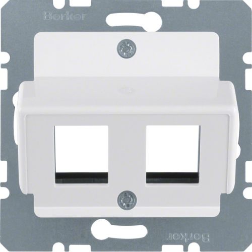 Bild: BER ST Abdeckung für AMP Modular 146309 Jack 2fach polarweiss glänzend