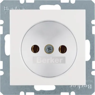 BER Steckdose 16A 6167038989 S.1 B.3 B.7 Glas polarweiss glänz.