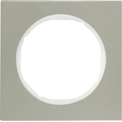 Berker Rahmen 1-fach R.3 10112214 | Edelstahl/polarweiß | Abdeckrahmen Unterputz | 81,2x81,2 mm | matt | halogenfrei