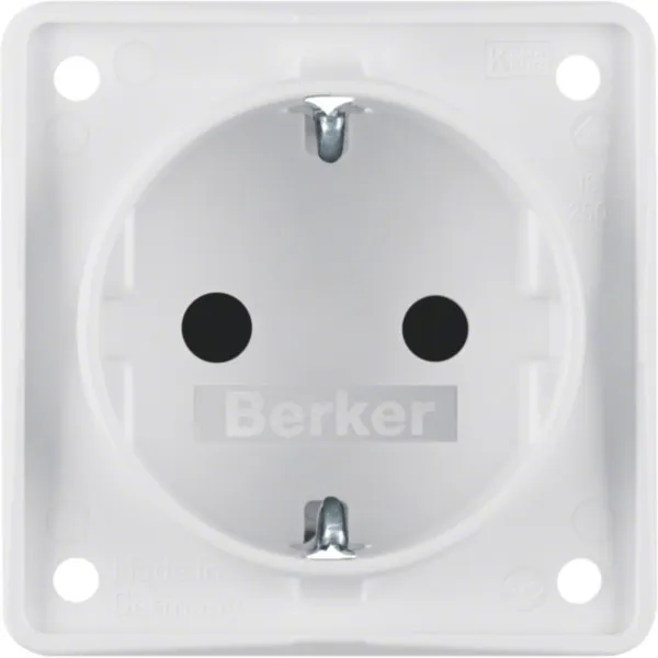 Berker Steckdose SCHUKO Integro 947792502 | Einbau | 16A 250V | IP44 | erhöhter Berührungsschutz | polarweiß matt