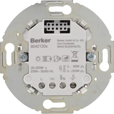 Berker Universal Tastdimmer 1fach 85421201 | Dimmer | 230V | 25-400W | LED & Halogen | Unterputz | Serie 1930 | Weiß