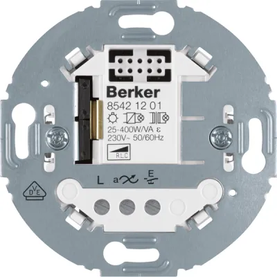 Berker Universal Tastdimmer 1fach 85421201 | Dimmer | 230V | 25-400W | LED & Halogen | Unterputz | Serie 1930 | Weiß