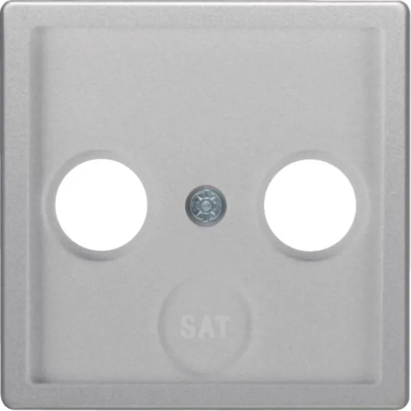 Berker Zentralplatte 12036084 | Antennen-Steckdose 2-/3-Loch | SAT-TV-Radio | Q.1/Q.3 | Unterputz | Aluminium matt