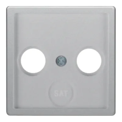 Berker Zentralplatte 12036084 | Antennen-Steckdose 2-/3-Loch | SAT-TV-Radio | Q.1/Q.3 | Unterputz | Aluminium matt