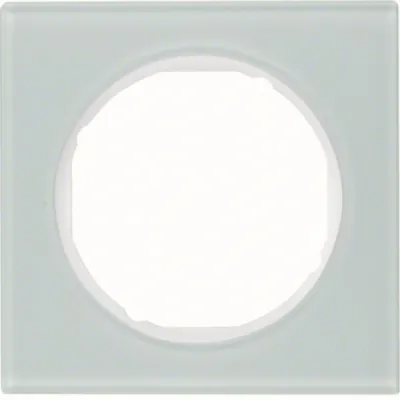 Berker Rahmen 1-fach R.3 Glas 10112209 | Unterputz | polarweiß glänzend | 81,2x81,2 mm | IP20 | Klemmbefestigung