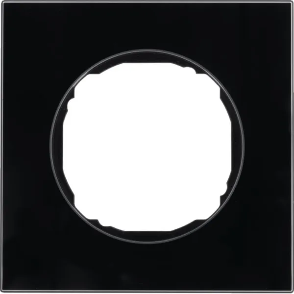 BERKER 10112616 Rahmen 1fach, flach, R.8, Glas schwarz