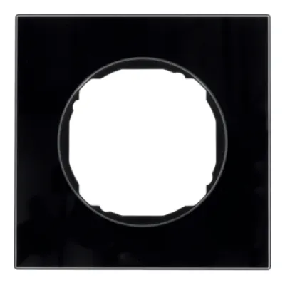 BERKER 10112616 Rahmen 1fach, flach, R.8, Glas schwarz