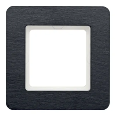 Berker Rahmen 1-fach Q.7 10116030 | Abdeckrahmen Unterputz | Schiefer Stein | 95,2x95,2 mm | halogenfrei | schwarz