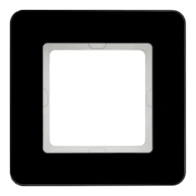 Berker Rahmen 1fach Q.7 10116076 | Abdeckrahmen Unterputz | Glas schwarz | 95,2x95,2 mm | glänzend | halogenfrei