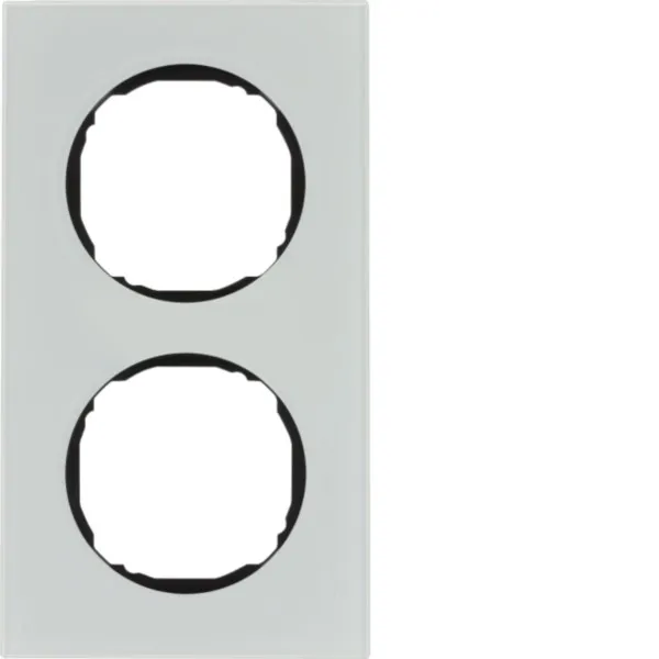 BERKER 10122609 Rahmen 2f., flach, R.8, Glas polarweiß