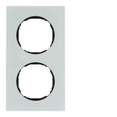 BERKER 10122609 Rahmen 2f., flach, R.8, Glas polarweiß