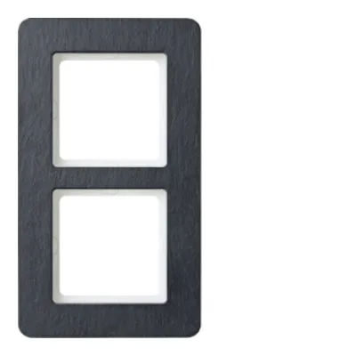 Berker Rahmen 2fach Q.7 10126030 | Abdeckrahmen Schiefer | Unterputz | Stein/Kunststoff | anthrazit | IP20 | 166x95 mm