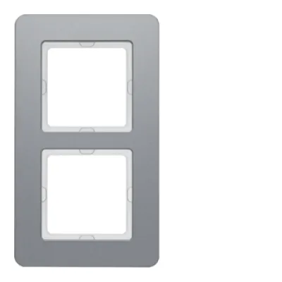 Berker Rahmen 2-fach Q.7 10126074 | Abdeckrahmen Aluminium matt | Unterputz | senkrecht/waagerecht | 166,2x95,2 mm