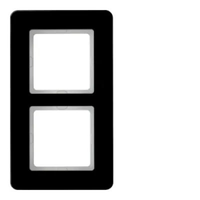 Berker Rahmen 2fach 10126076 Q.7 | Glas Abdeckrahmen Unterputz | horizontal & vertikal | schwarz glänzend | 166,2x95,2mm