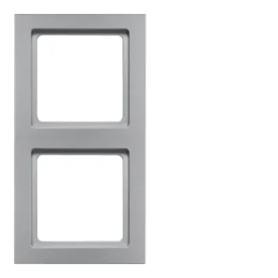 Berker Rahmen 2-fach Q.3 10126094 | Abdeckrahmen Unterputz | Duroplast Kunststoff matt | Aluminium lackiert | IP20