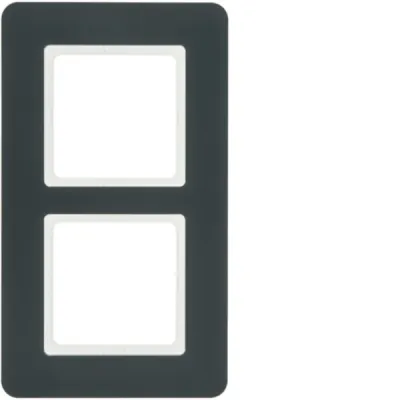 Berker Abdeckrahmen 2fach Q.7 10126186 | Unterputz | Thermoplast | für horizontal & vertikal | anthrazit matt