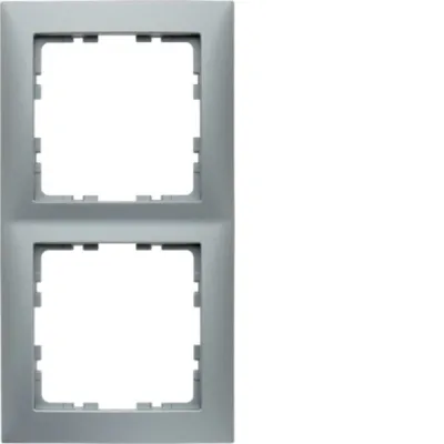 Berker Rahmen 2-fach S.1 10129939 | Schalterrahmen Unterputz | Kunststoff Thermoplast | Alu matt | RAL 9006