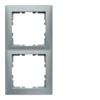 Berker Rahmen 2-fach S.1 10129939 | Schalterrahmen Unterputz | Kunststoff Thermoplast | Alu matt | RAL 9006