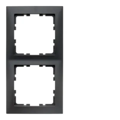Berker Rahmen 2-fach S.1 10129949 | Schalterrahmen für Unterputzmontage | Kunststoff matt | anthrazit RAL 7021