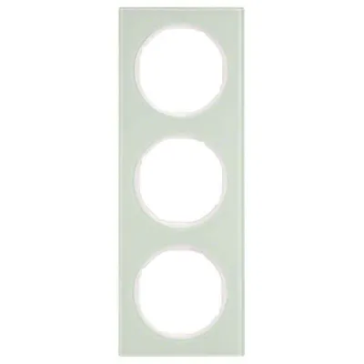 Berker Rahmen 3-fach R.3 10132209 | Abdeckrahmen Glas | waagerecht & senkrecht | Unterputz | polarweiß glänzend | IP20