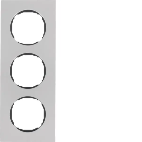 BERKER 10132614 Rahmen 3fach, flach, R.8, Edelstahl