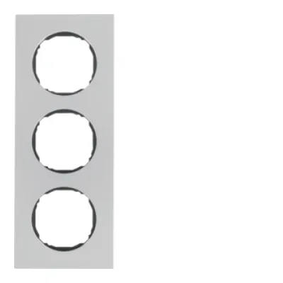 BERKER 10132614 Rahmen 3fach, flach, R.8, Edelstahl