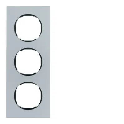 BERKER 10132674 Rahmen 3fach, flach, R.8, Aluminium