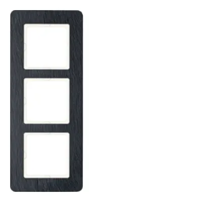 Berker Rahmen 3fach Q.7 10136030 | Abdeckrahmen Schiefer | Unterputz | Horizontal & Vertikal | Stein | Schwarz | IP20