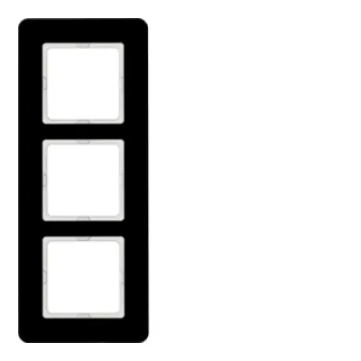Berker 10136076 Rahmen 3fach Q.7, Glas schwarz