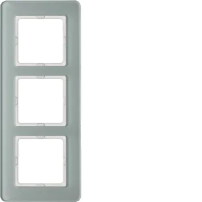 Berker Rahmen 3fach Q.7 | 10136079 | Abdeckrahmen Unterputz | Glas polarweiß | 237x95 mm | halogenfrei