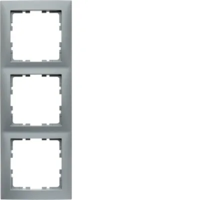 Berker Rahmen 3-fach S.1 10139939 | Schalterrahmen Unterputz | Aluminium matt | Kunststoff halogenfrei | IP20 | RAL 9006