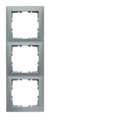 Berker Rahmen 3-fach S.1 10139939 | Schalterrahmen Unterputz | Aluminium matt | Kunststoff halogenfrei | IP20 | RAL 9006