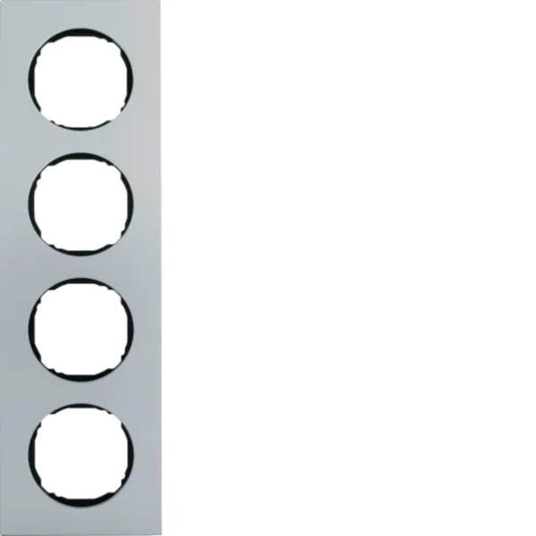 BERKER 10142674 Rahmen 4fach, flach, R.8, Aluminium