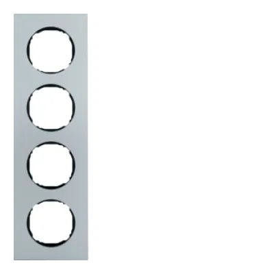 BERKER 10142674 Rahmen 4fach, flach, R.8, Aluminium