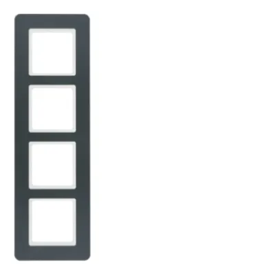 Berker Rahmen 4fach Q.7 10146186 | Abdeckrahmen Unterputz | Kunststoff Thermoplast | matt | anthrazit RAL 7021