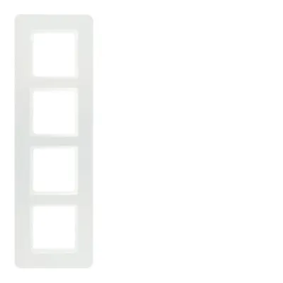 Berker Rahmen 4fach Q.7 10146189 | Abdeckrahmen Unterputz | Kunststoff Thermoplast | matt | polarweiß samt | RAL 9010