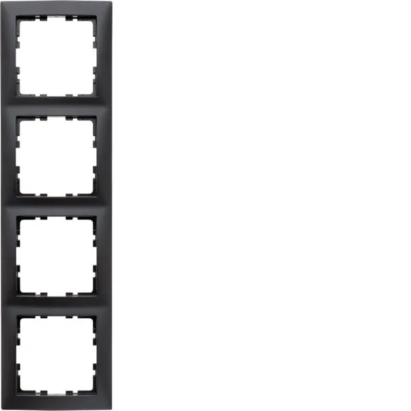 Berker Rahmen 4fach S.1 | 10149949 | Unterputz Schalterrahmen | Kunststoff Thermoplast | anthrazit matt