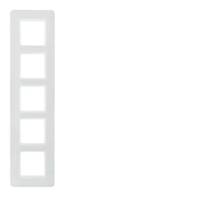 Berker Rahmen 5fach Q.7 10156189 | Abdeckrahmen Unterputz | Kunststoff Thermoplast | matt | polarweiß samt | IP20