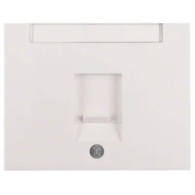 Berker Zentralplatte 11707009 Modular-Jack K.1 | 1-fach | Staubschutz & Beschriftungsfeld | polarweiß glänzend